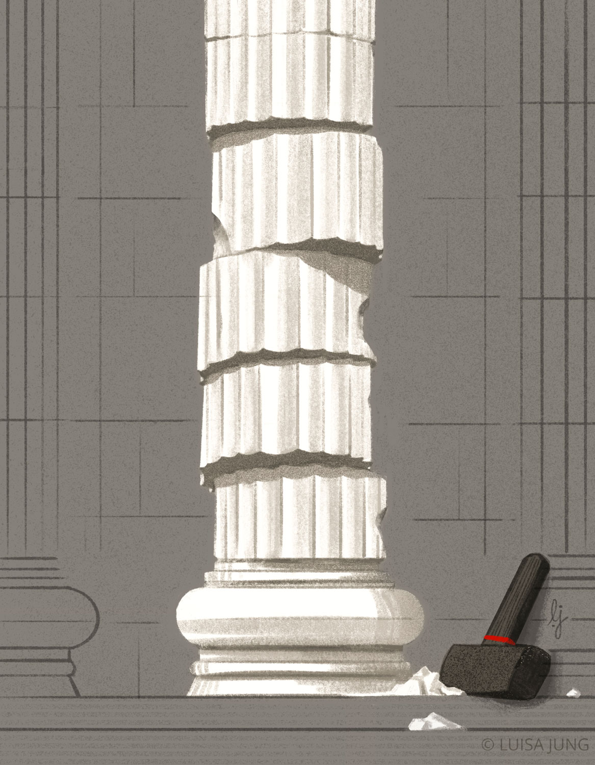 a broken greek column